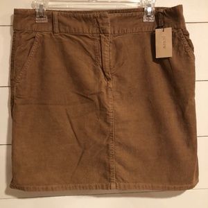 NWT J. Crew Sz 10 Brown Corduroy Mini Skirt